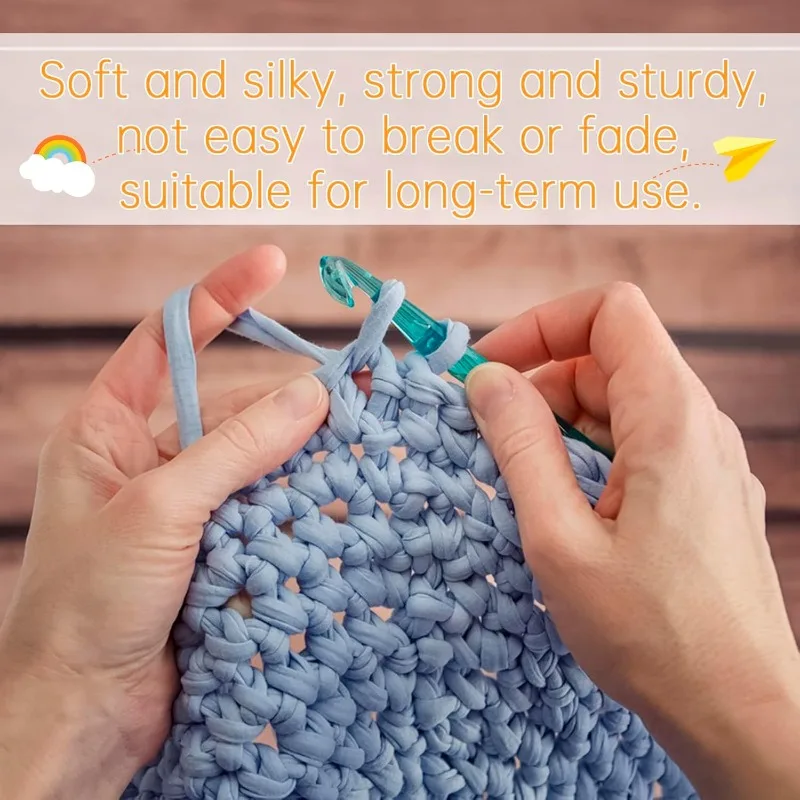 200 جرام 1 قطعة لتقوم بها بنفسك البوليستر تي شيرت خيط الحياكة الخيط لحقيبة كروشيه شوز بطانية خيط قماش مرن الغزل